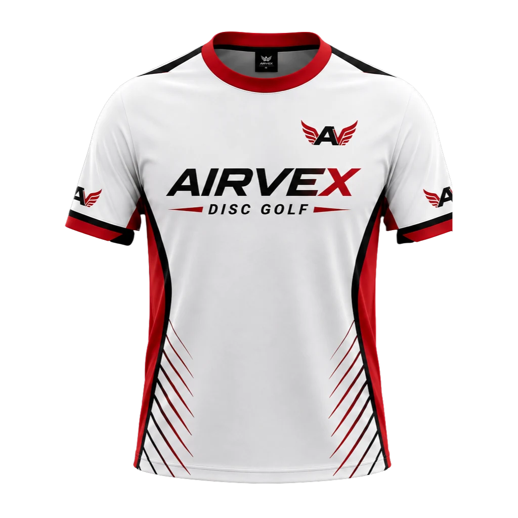 AirVex Big Air performance jersey — white with red and black speed lines