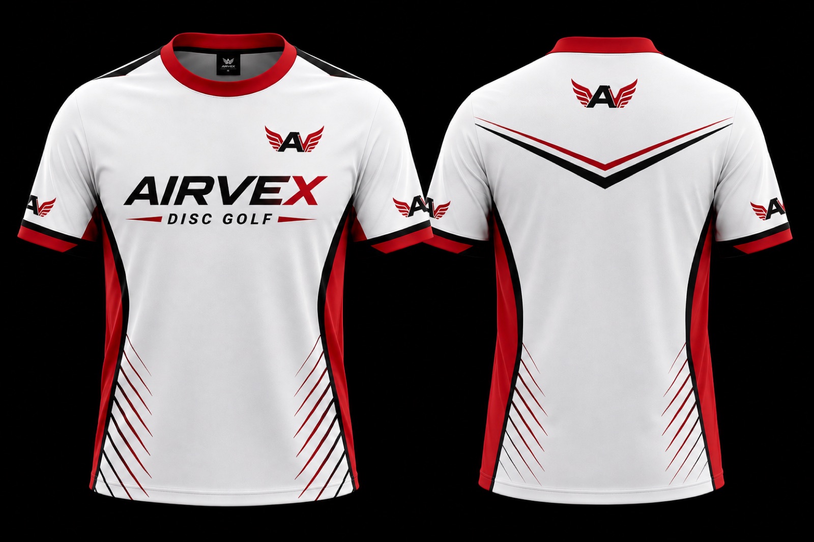 AirVex Big Air performance jersey — white with red and black speed lines